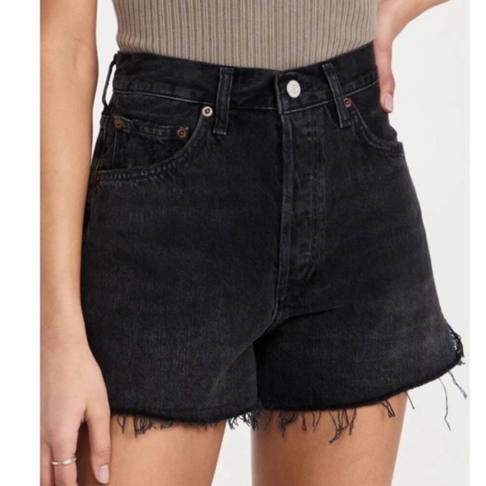 AGOLDE Dee High Rise Denim Shorts Black Size 26